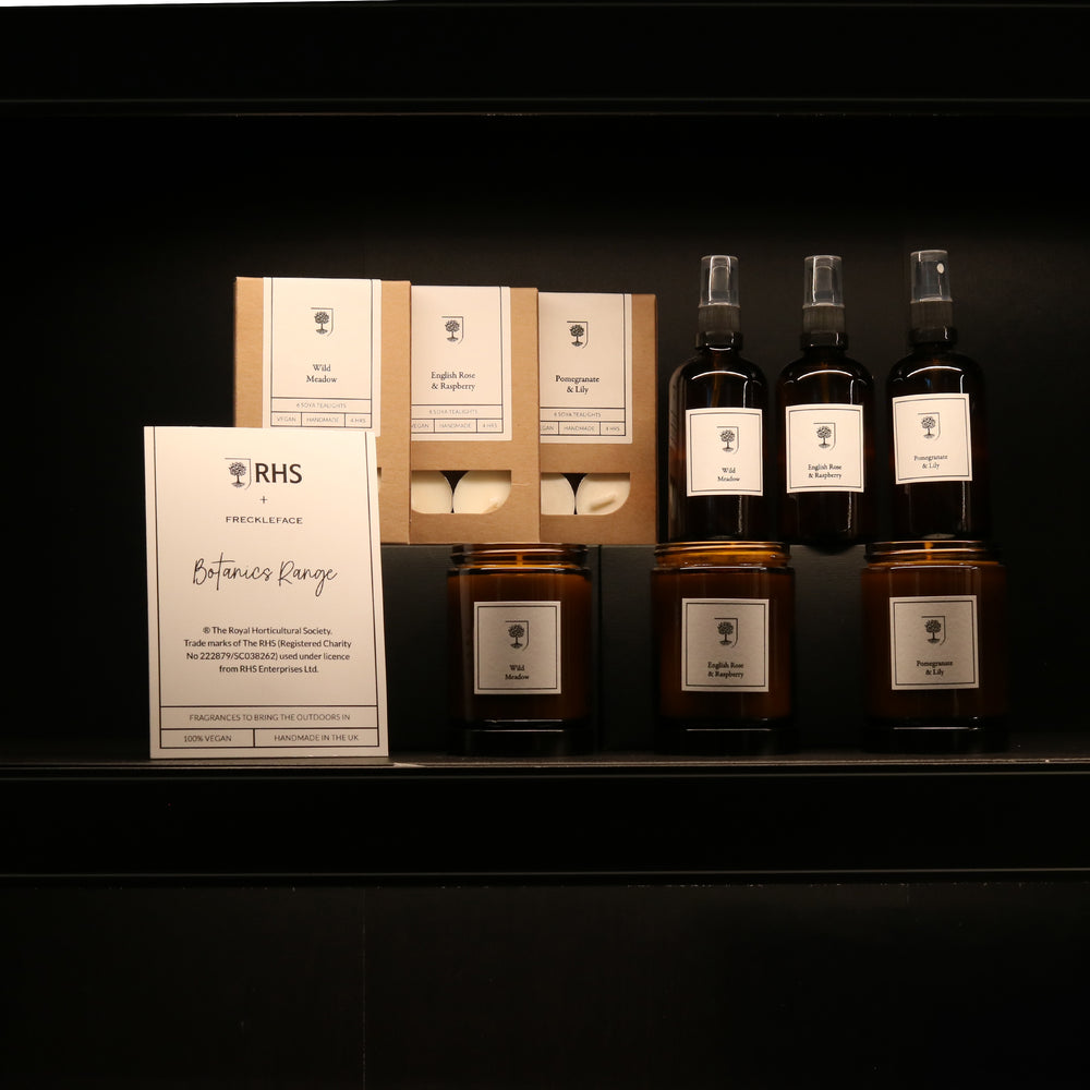 Freckleface x RHS Botanics Candle, Tealight & Room Spray Bundle